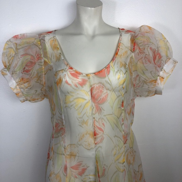 NEW Urban Outfitters Puff Sleeve Floral Maxi Dress - Picture 3 of 7